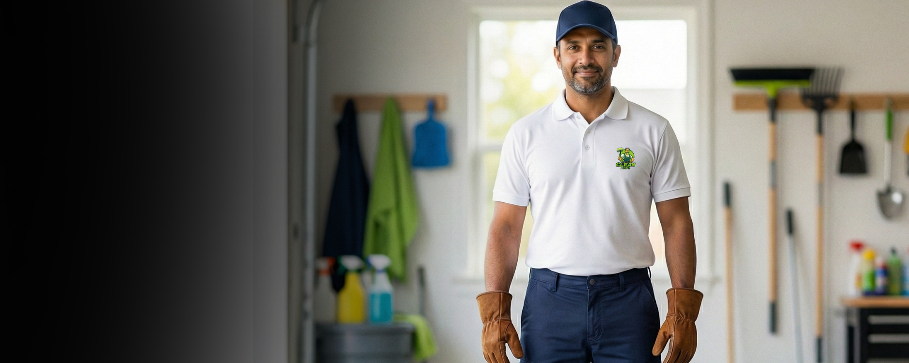 Clean Papi team member having fun while working